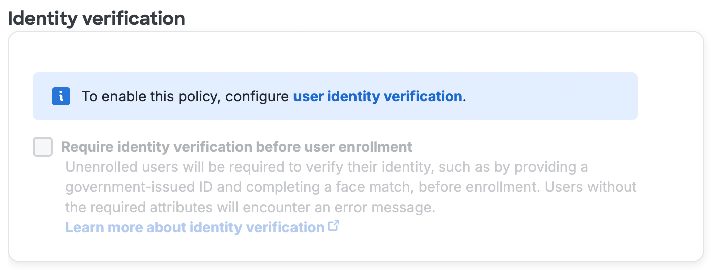Identity Verification Options