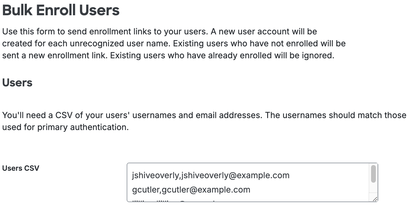 Bulk Enroll Users