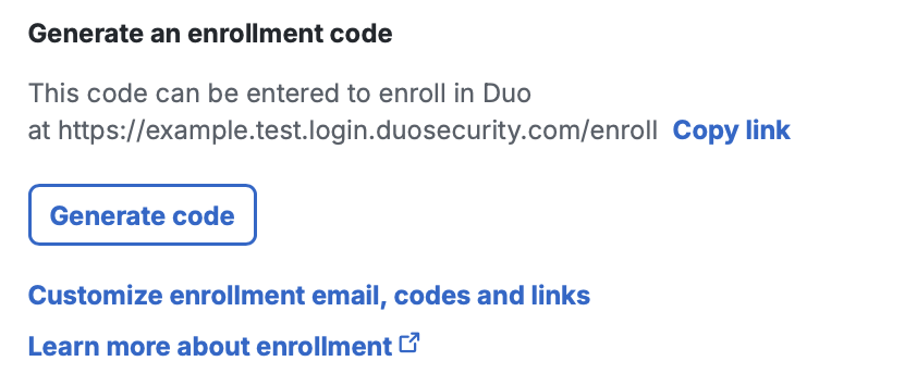 Generate Enrollment code