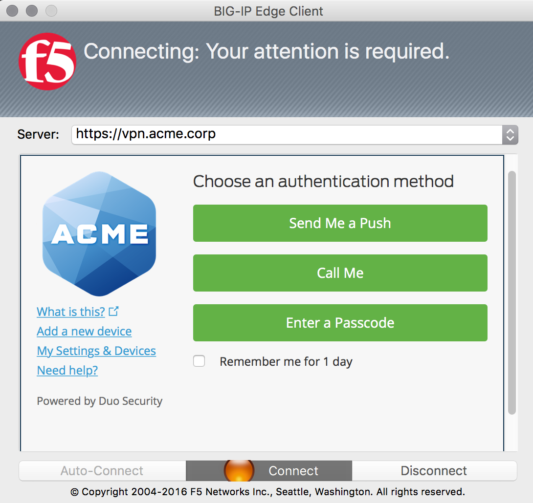 Duo Two Factor Authentication for F5 BIG IP APM with RADIUS and