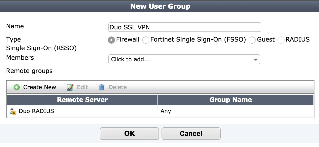 Add Duo Remote Server to User Group