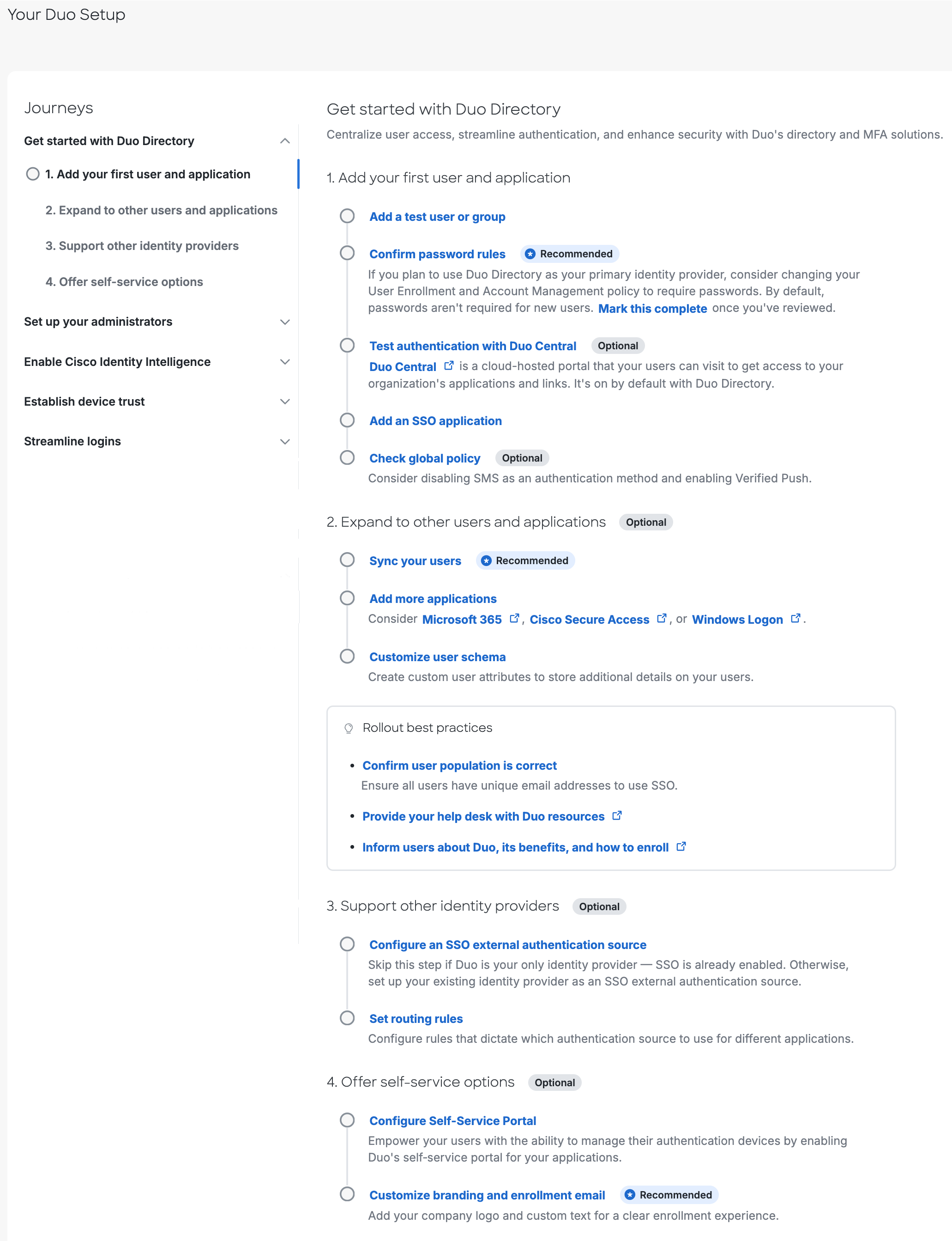 Get Started With Duo Directory Onboarding Journey