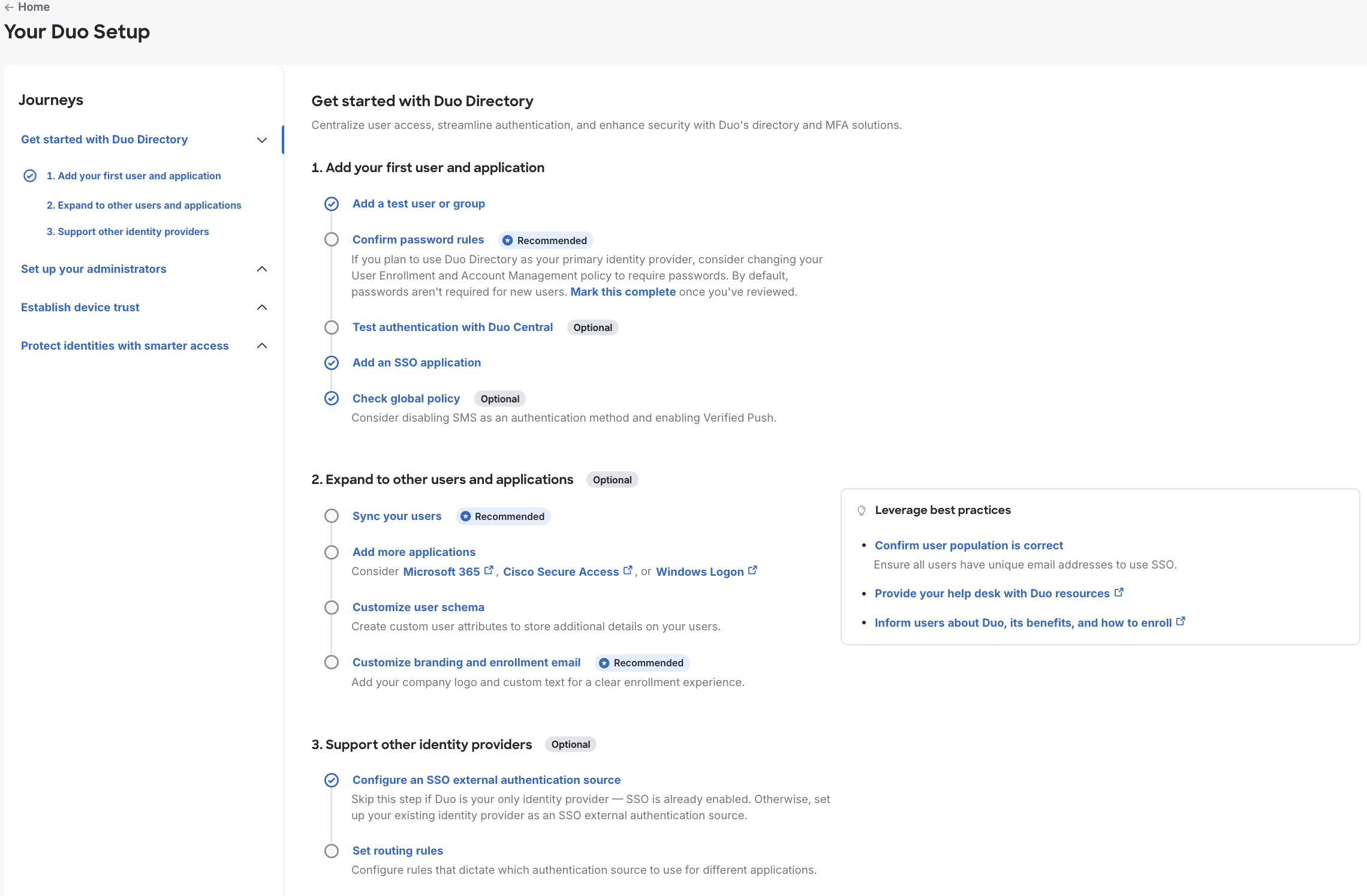 Get Started With Duo Directory Onboarding Journey
