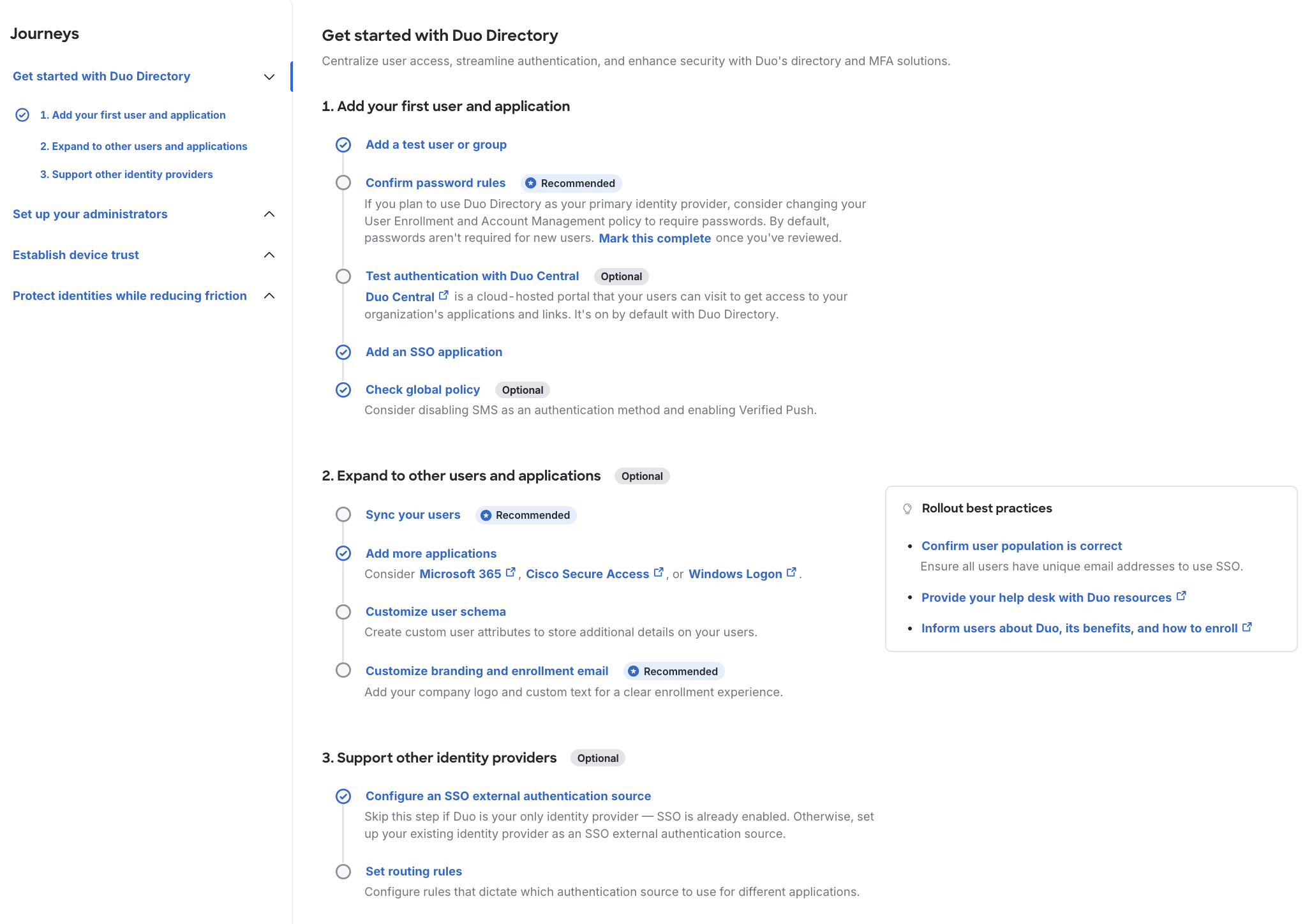 Get Started With Duo Directory Onboarding Journey
