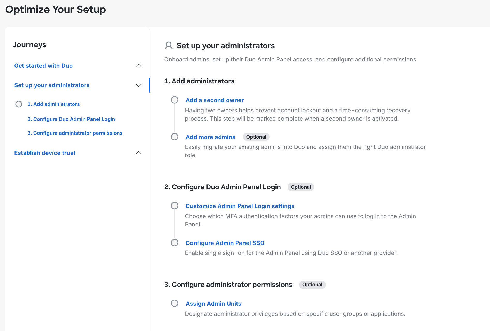 Set Up Your Administrators Onboarding Journey