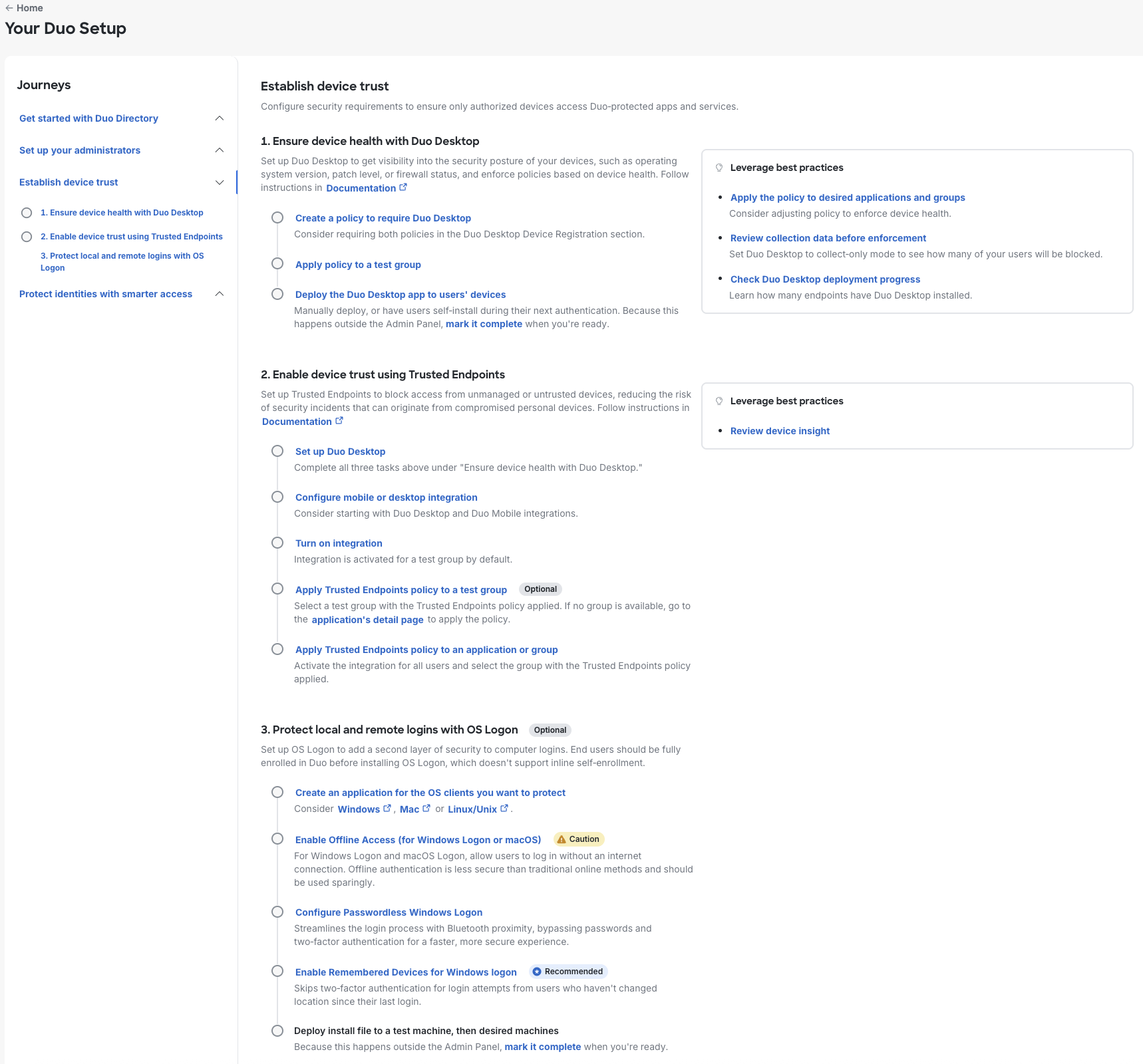 Establish Device Trust Onboarding Journey