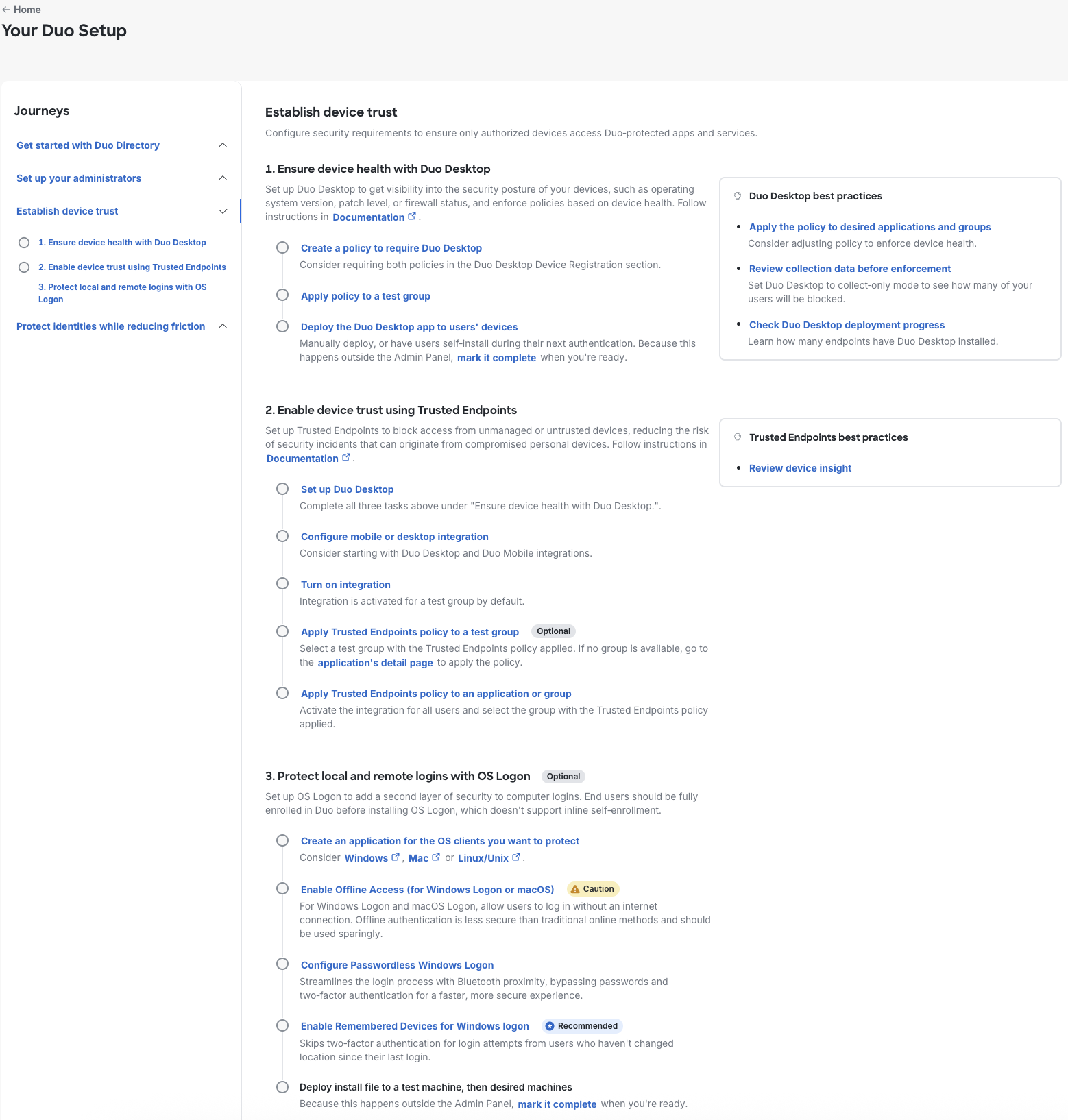 Establish Device Trust Onboarding Journey
