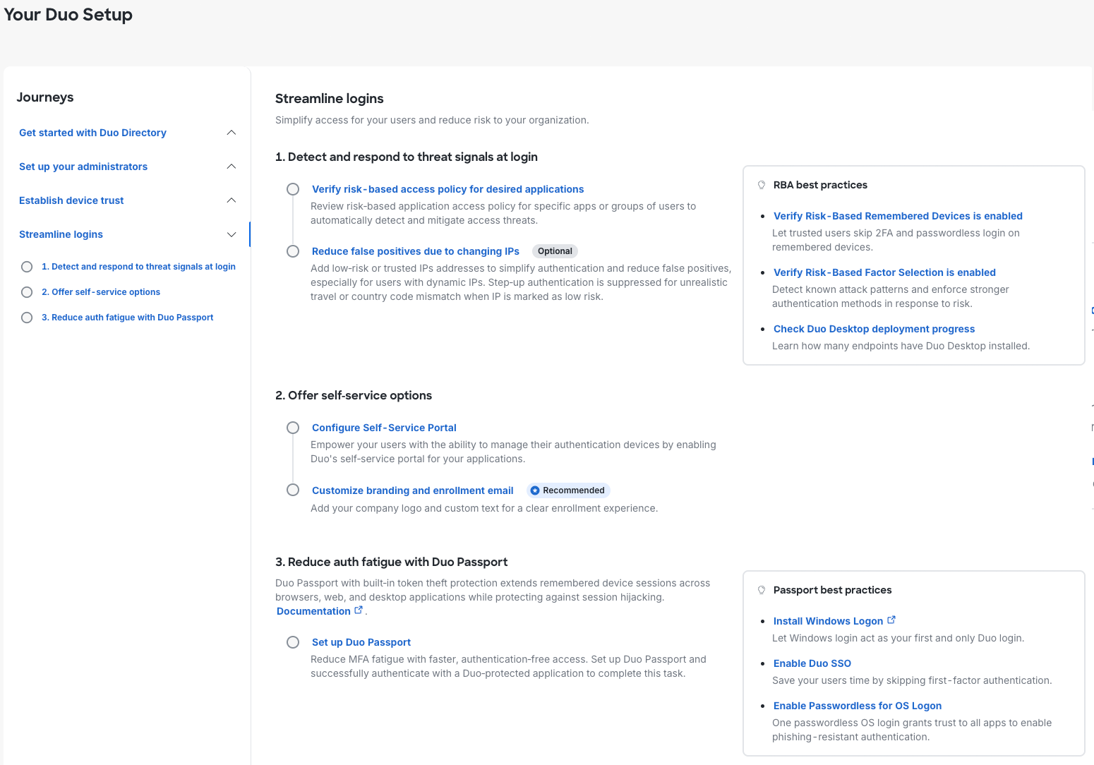 Streamline Logins Journey