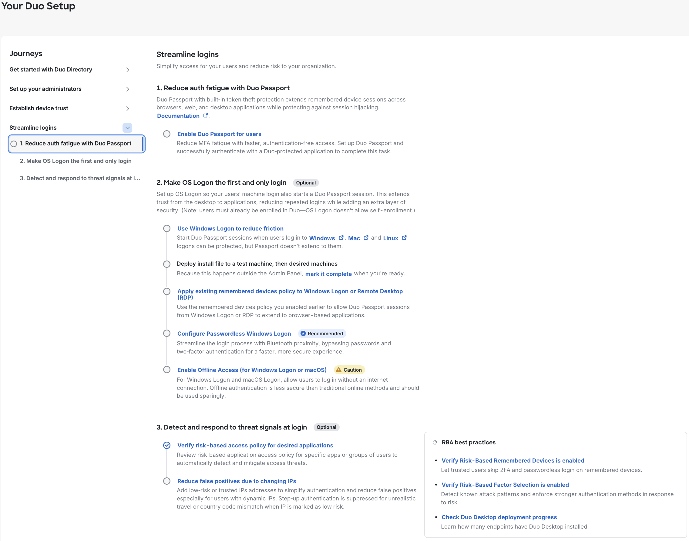 Streamline Logins Journey