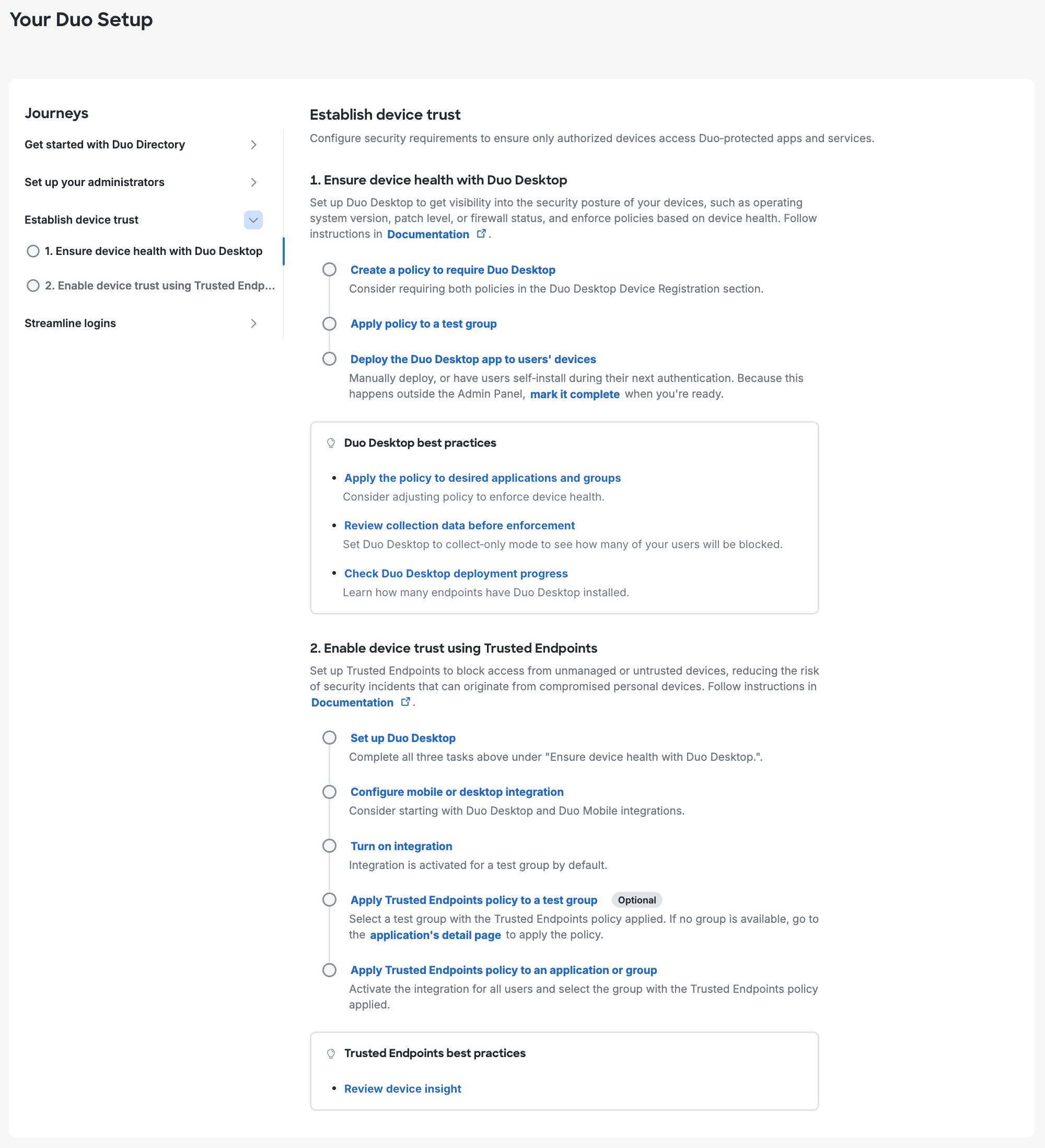 Establish Device Trust Onboarding Journey