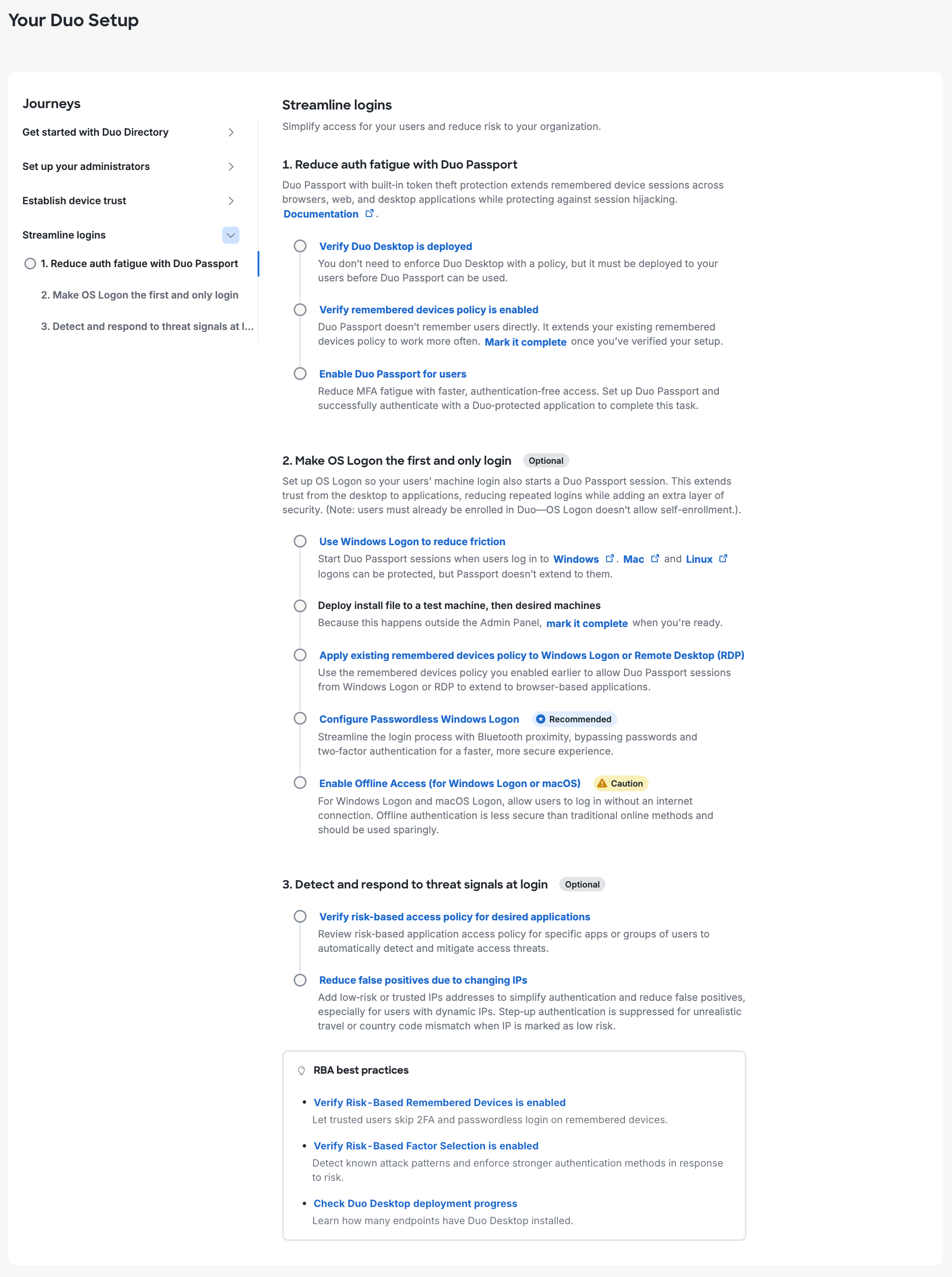 Streamline Logins Journey