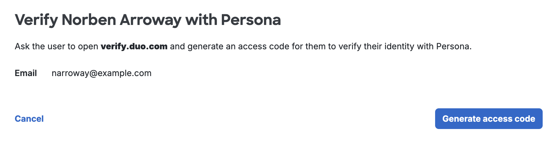 Generate Identity Verification Code