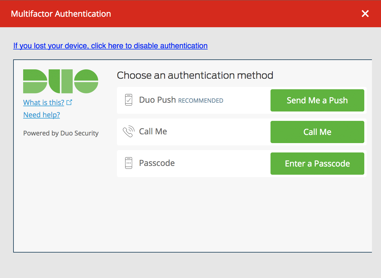 LastPass Browser Duo Authentication