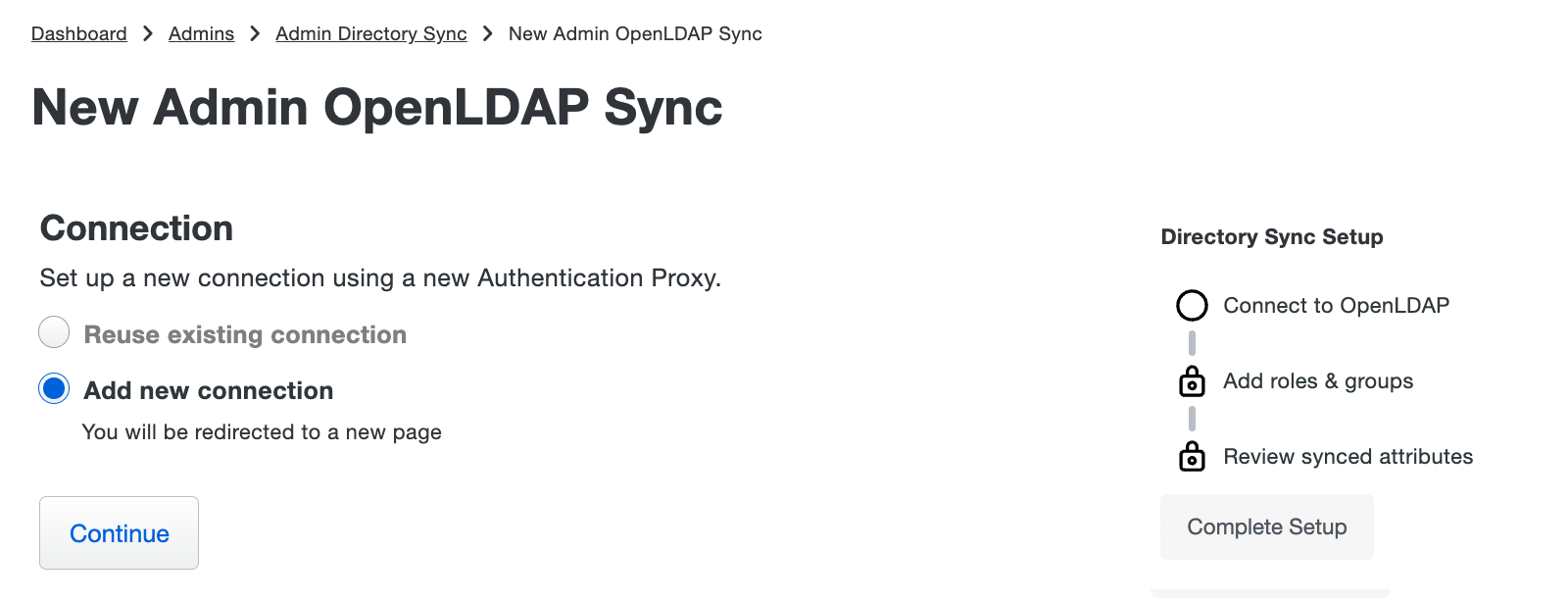New OpenLDAP Sync Connection