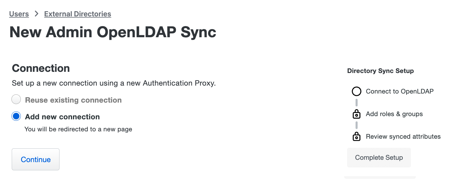 New OpenLDAP Sync Connection