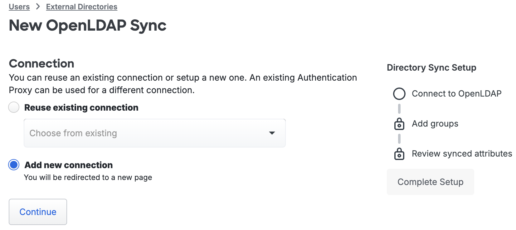 New OpenLDAP Sync Connection