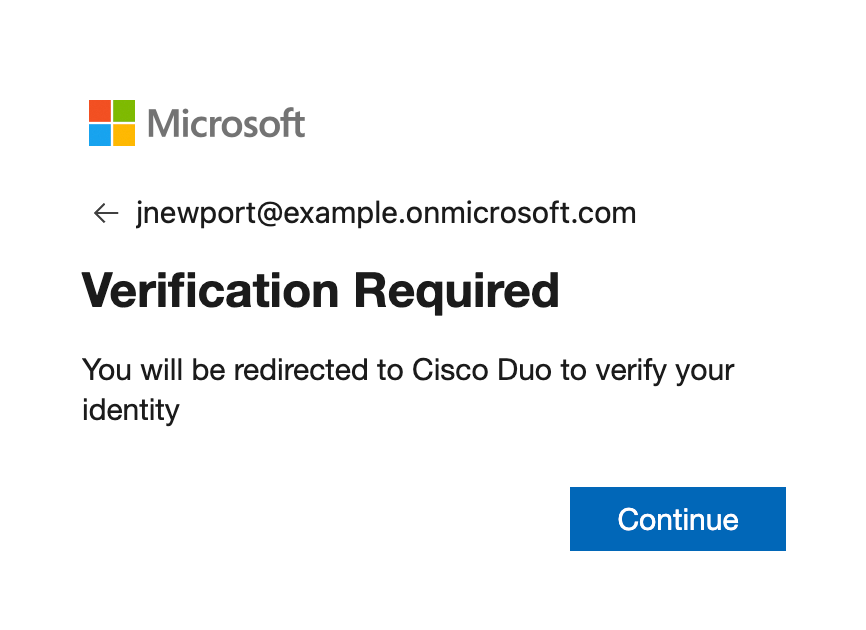 Duo External MFA as Default Method in Entra ID Login