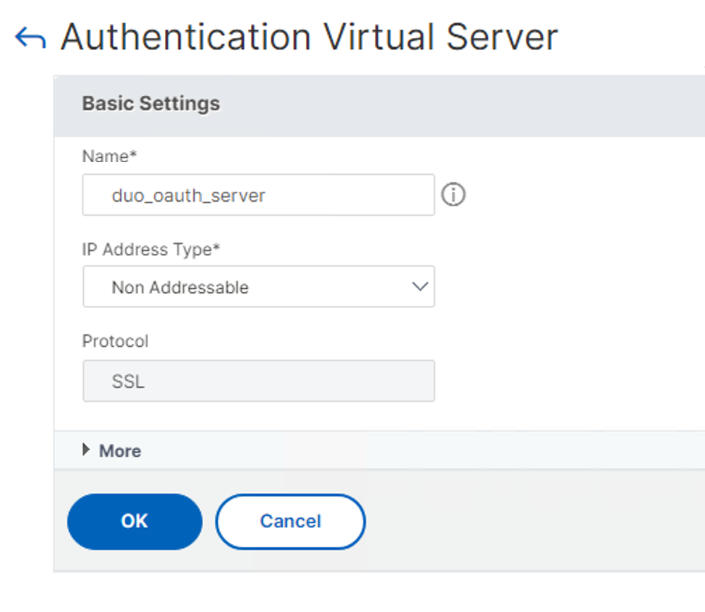 Add Duo Authentication Virtual Server