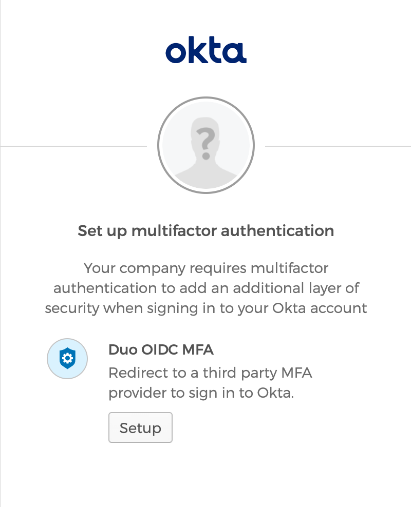 Okta User Duo OIDC Setup