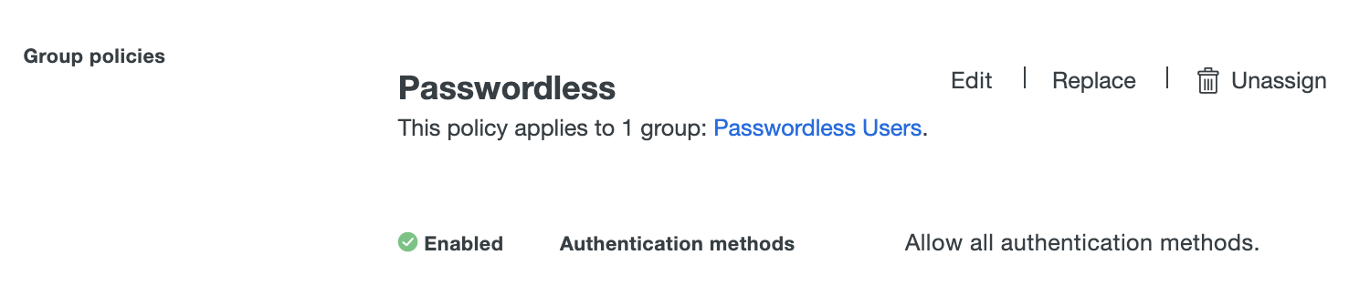Apply the New Passwordless Policy