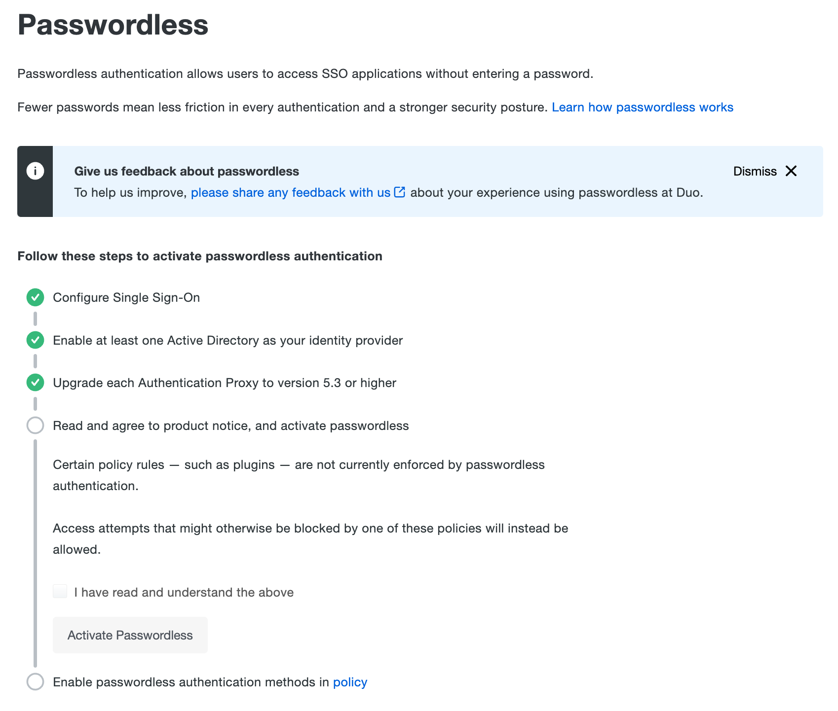Duo Passwordless Start Page