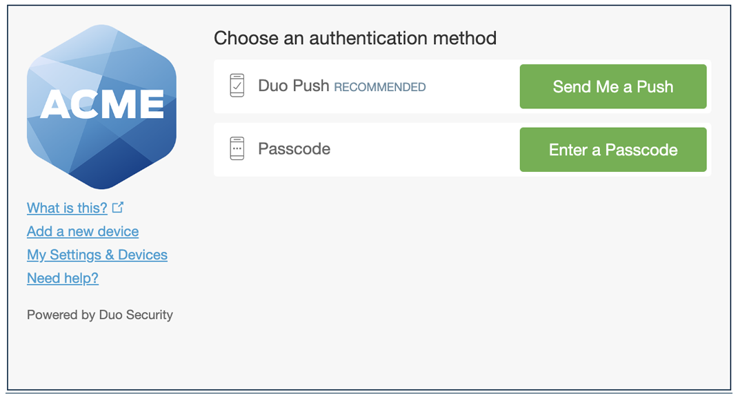 Traditional Authentication Prompt Without Phone