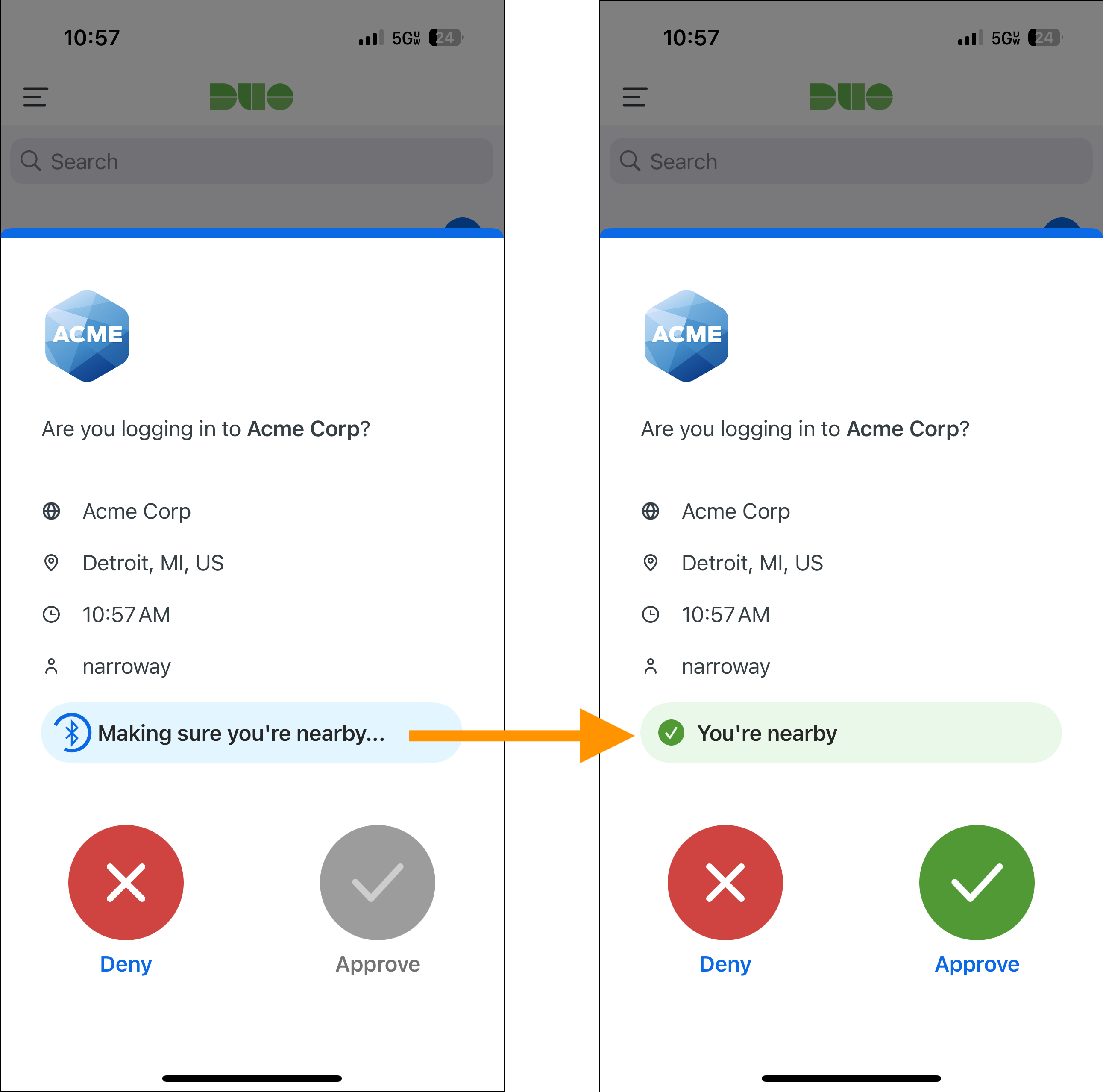 Duo Mobile Proximity Verification