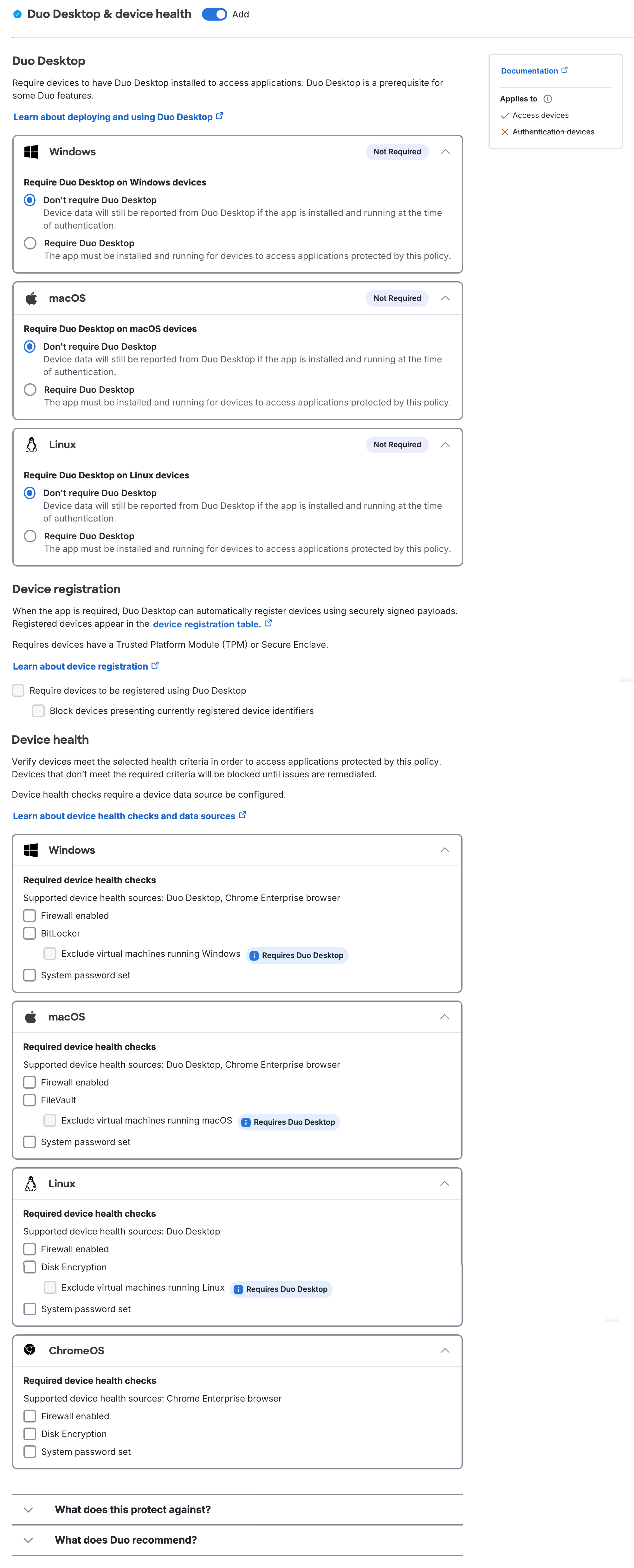 Duo Advantage Duo Desktop Settings
