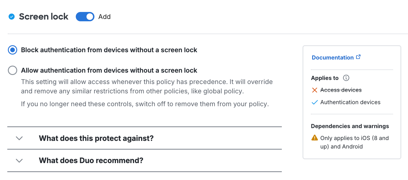 Screen Lock Settings