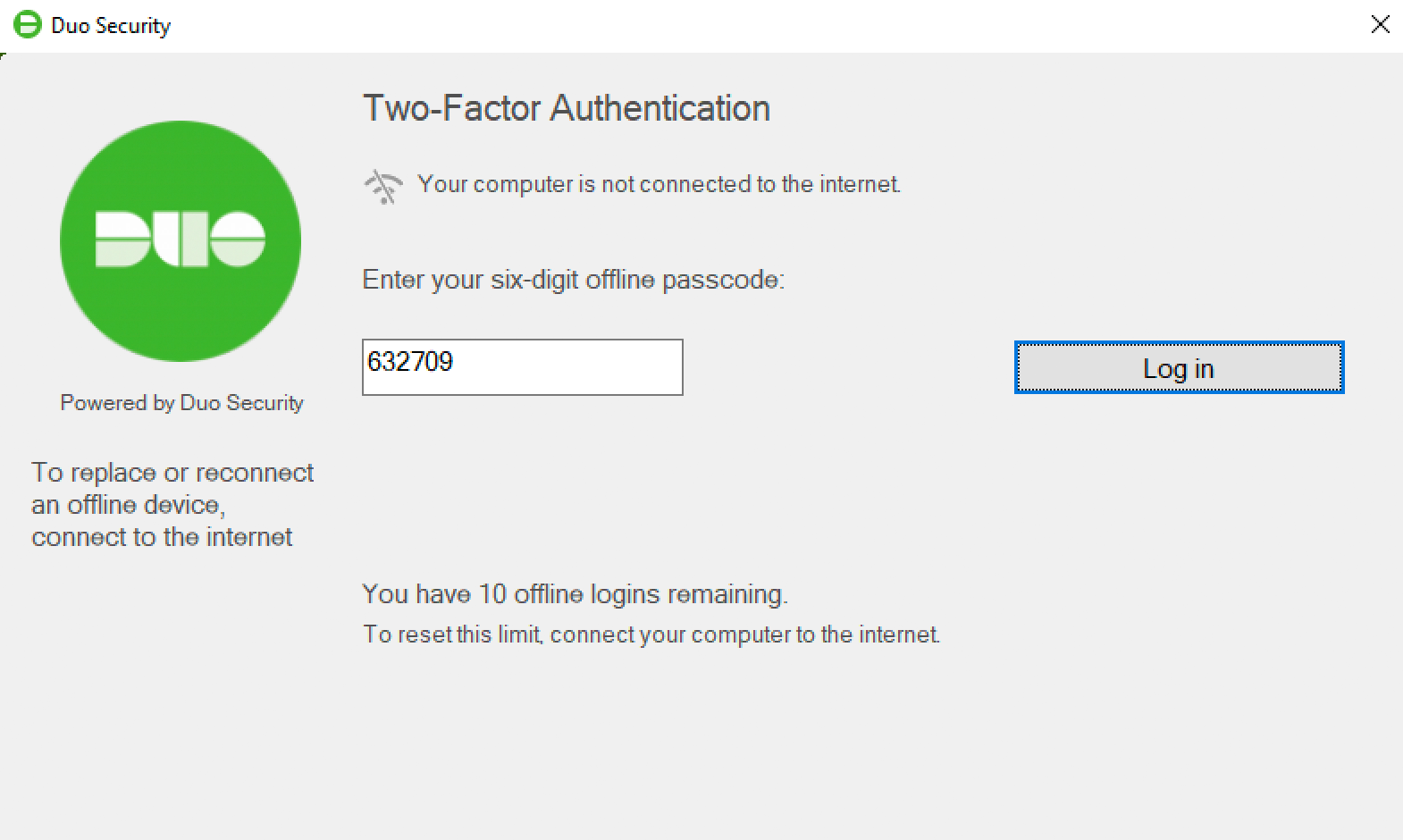 Windows Login Offline Access Authentication