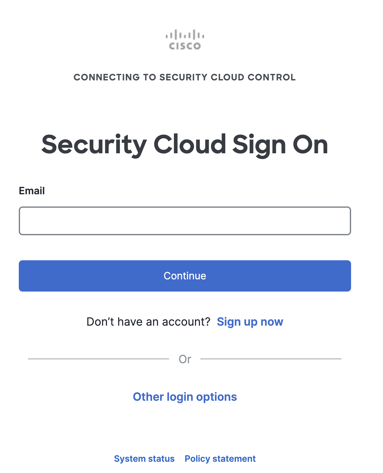 Cisco Security Cloud Login