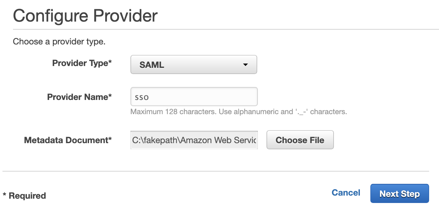 AWS SAML Provider