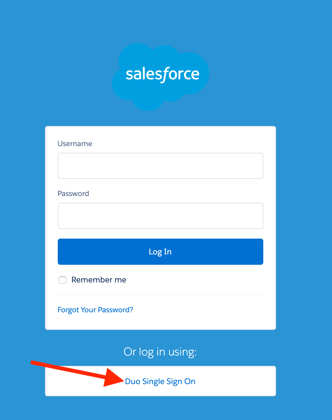 Duo Single SignOn for Salesforce Duo Security