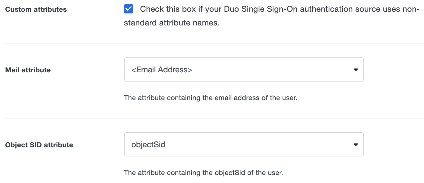 Duo Amazon AppStream 2.0 Custom Attributes