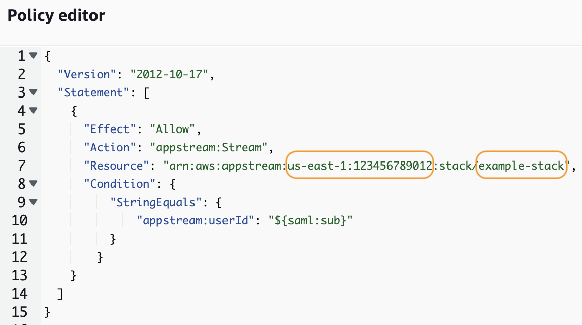 Amazon AppStream 2.0 New JSON Policy Edited