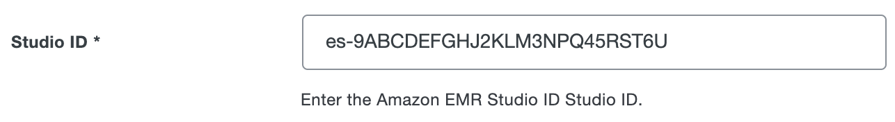 Duo Amazon EMR Studio ID Field