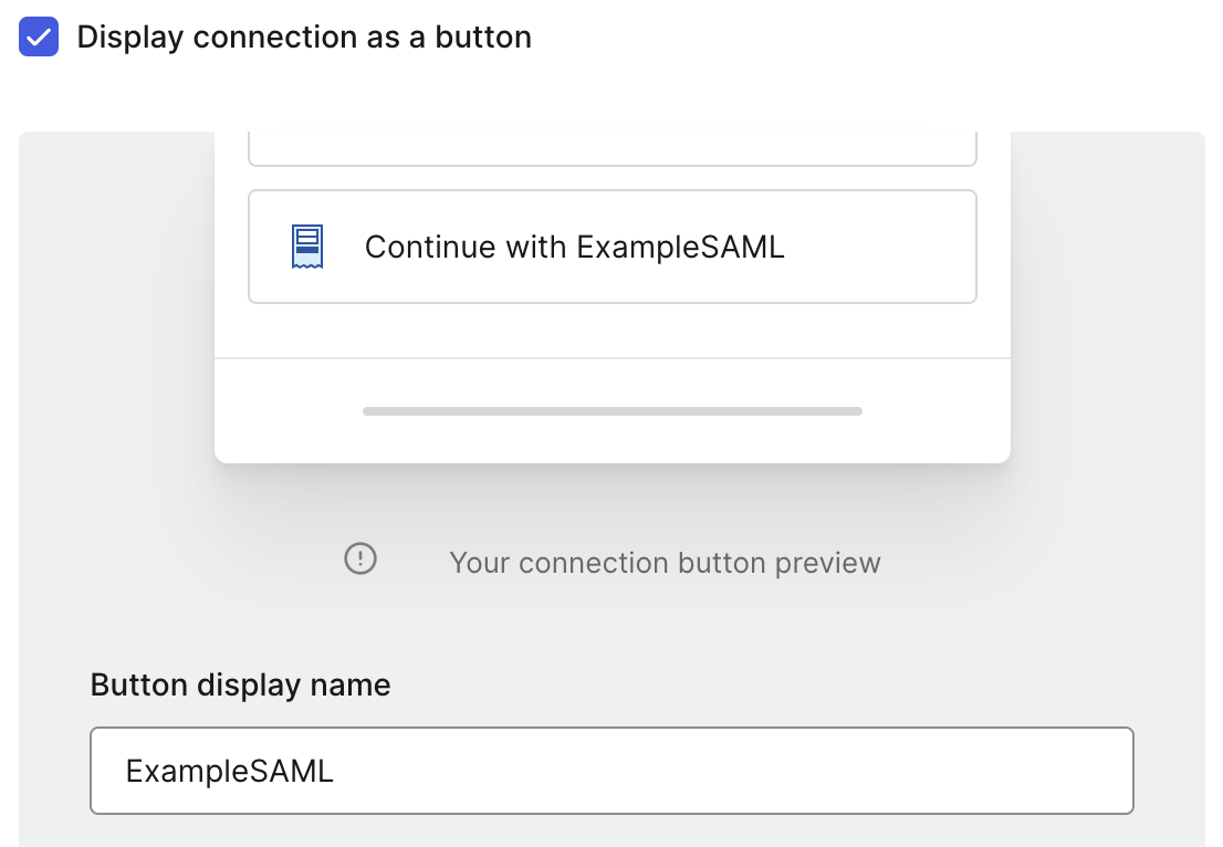 Auth0 Display Connection Button Settings