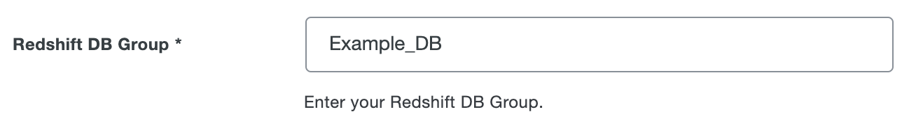 Duo AWS Redshift Database Group Field