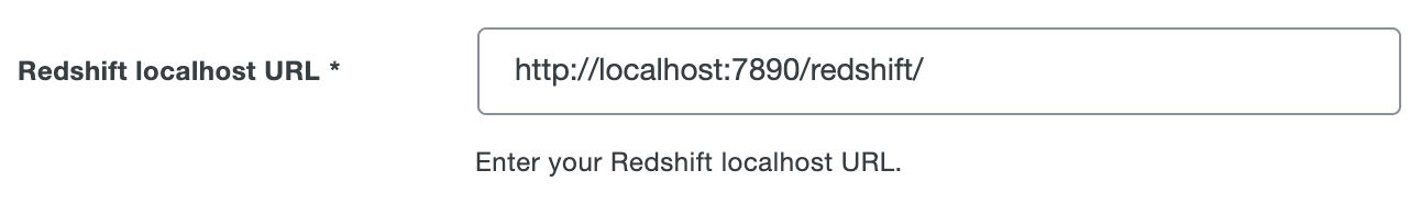 Duo AWS Redshift Localhost URL Field