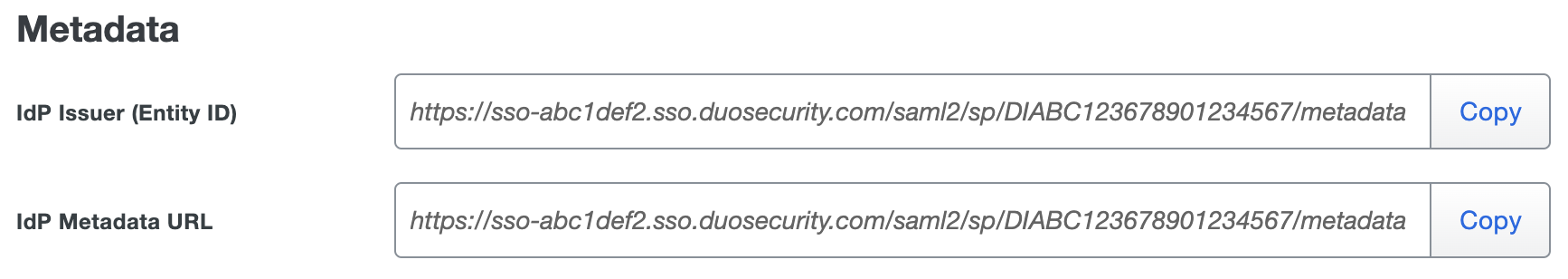 Duo Bonusly Metadata URLs