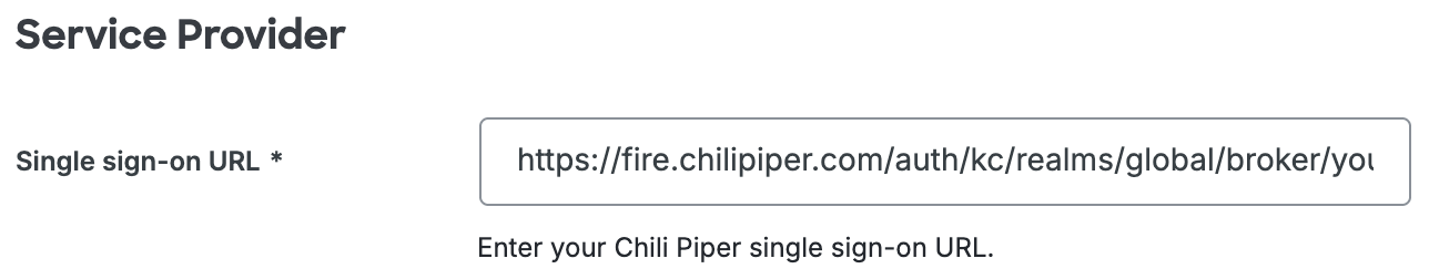 Duo Chili Piper Single Sign-On URL