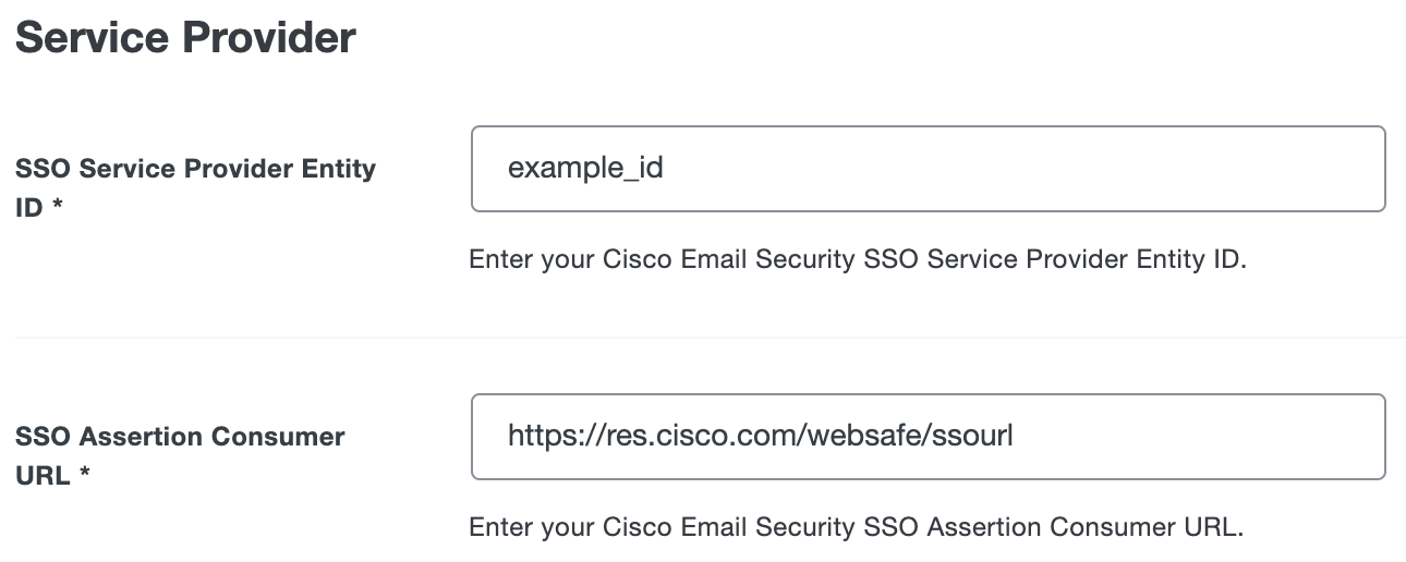 Duo Cisco Email Security Service Provider Fields
