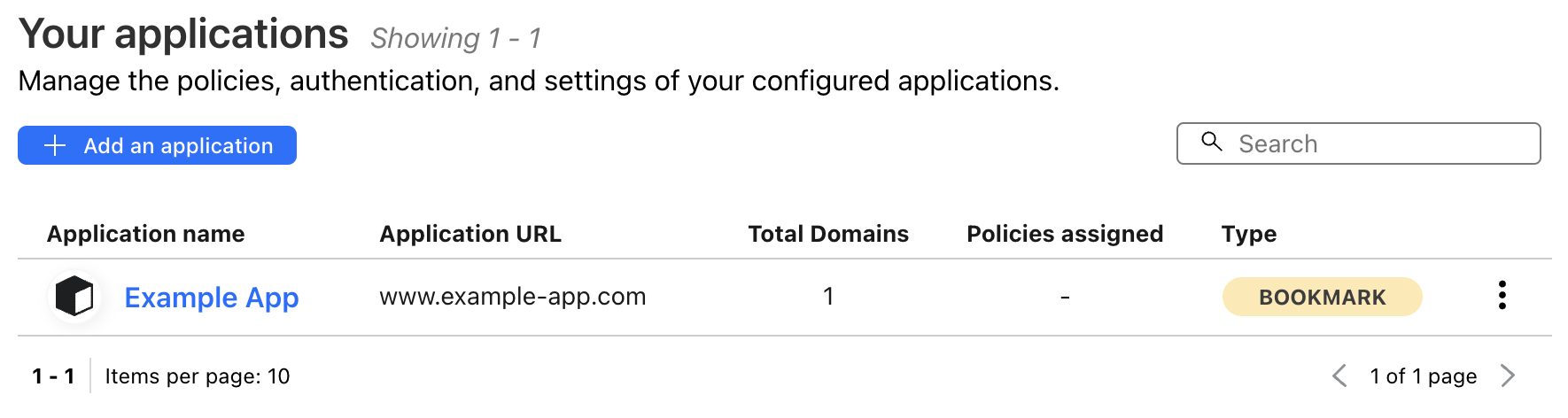 Cloudflare Access Add an Application