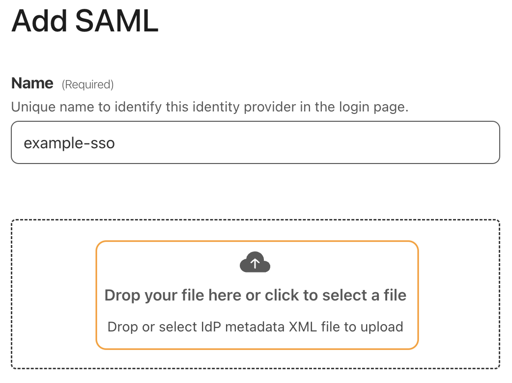 Cloudflare Access Add SAML Page