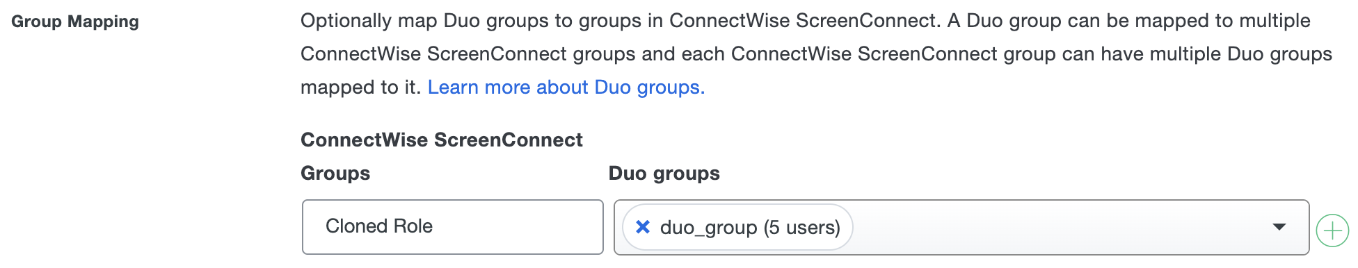 Duo ConnectWise ScreenConnect Cloned Role