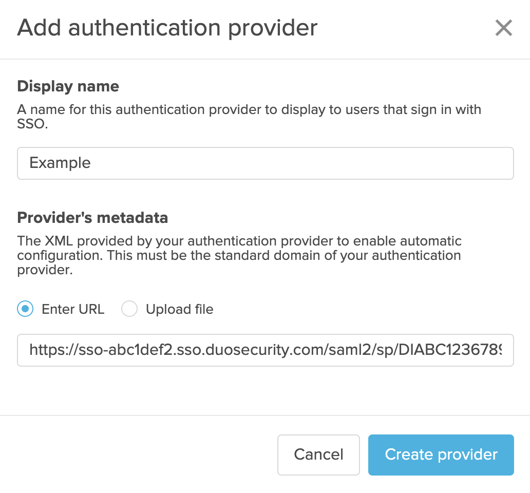 CrashPlan Add Authentication Provider Window