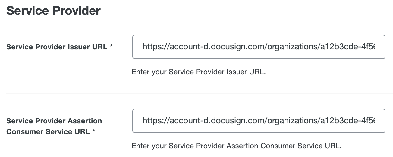 Duo SP Issuer URL and ACS URL