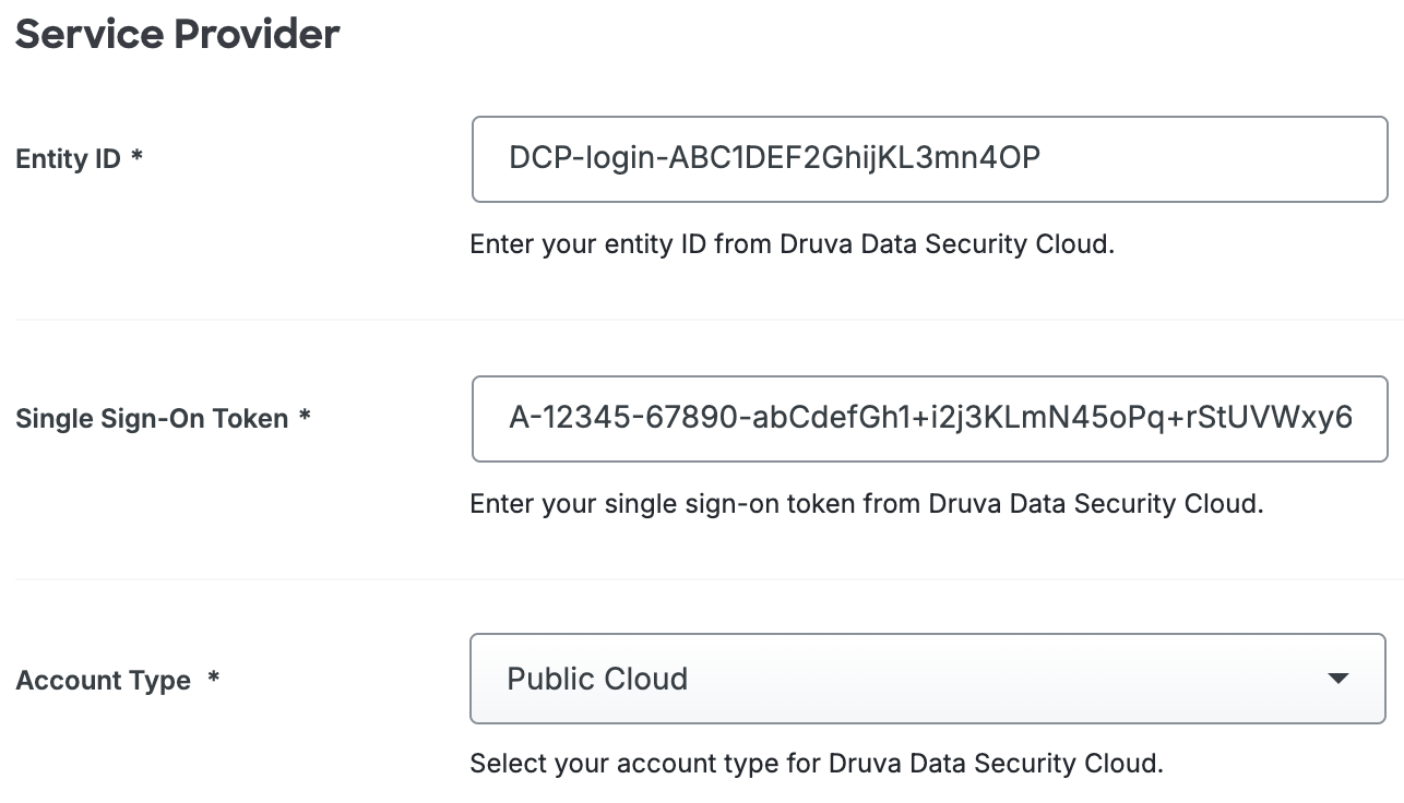 Duo Druva Data Security Cloud Service Provider Fields