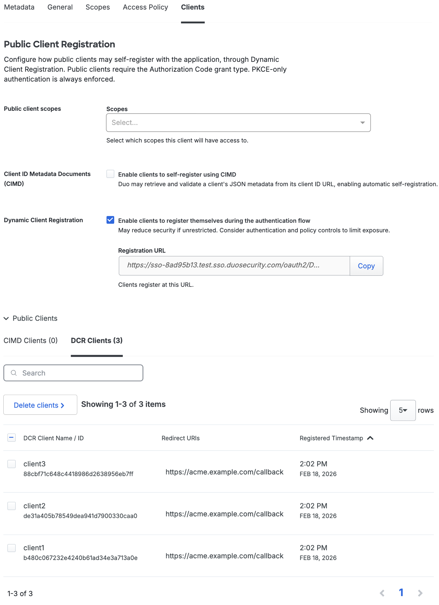 OAuth 2.1 Public Client Options