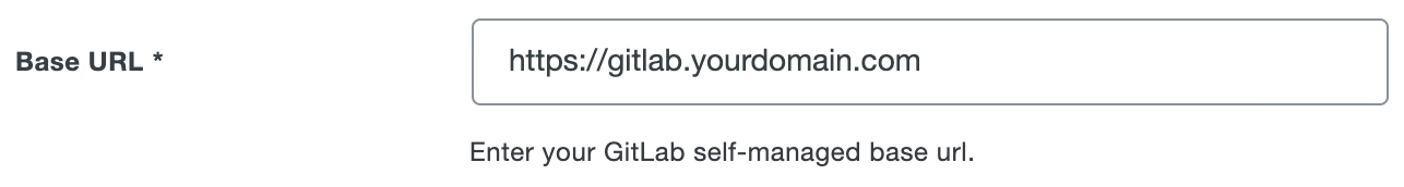 Duo GitLab self-managed Base URL Field